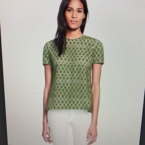 Tory Burch Green Lace Swing top with Back Details